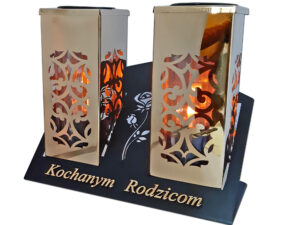 RODZICE RODZICOM ZNICZ SOLARNY SOLAR FOTOWOLTAICZNY DUET TUBA ZŁOTO