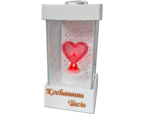 TATA TACIE ZNICZ LAMPION NA GRÓB LA250 BIAŁY+SERCE CZERWONE LED