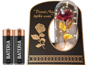 ZNICZ ZNICZE LAMPION NA GRÓB SKOS RÓŻA DR BORDOWA+LAMPKI LED