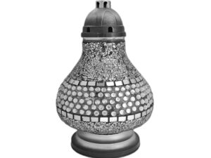 ZNICZ ZNICZE LAMPION NA GRÓB MOZAIKA KARAFA SREBRO KORALE +WKŁAD