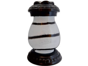 ZNICZ ZNICZE LAMPION NA GRÓB CERAMIKA BEKA ZEBRA BIAŁO CZARNA