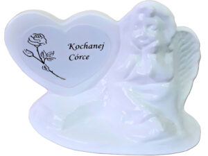 Znicz lampion figurka ANIOŁ CÓRCE CERAMIKA