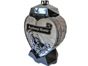 ZNICZ MAMA MAMIE SERCE DEDYKACJA CZARNO SREBRNY