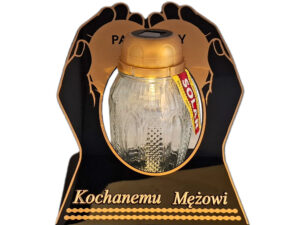 MĄŻ MĘŻOWI ZNICZ LAMPION NA GRÓB SKOS DŁONIE SOLAR