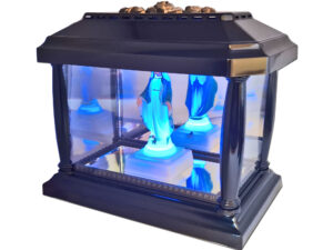 ZNICZ ZNICZE LAMPION PANTEON GŁADKI CZARNY+FIGURKA LED