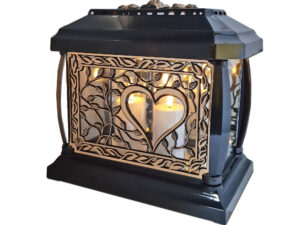 ZNICZ ZNICZE LAMPION NA GRÓB PANTEON RAMA SERCE+2 ŚWIECE LED