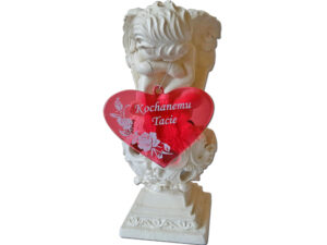 TATA TACIE ZNICZ SOLARNY ANIOŁ NA GRÓB SERCE CZERWONE