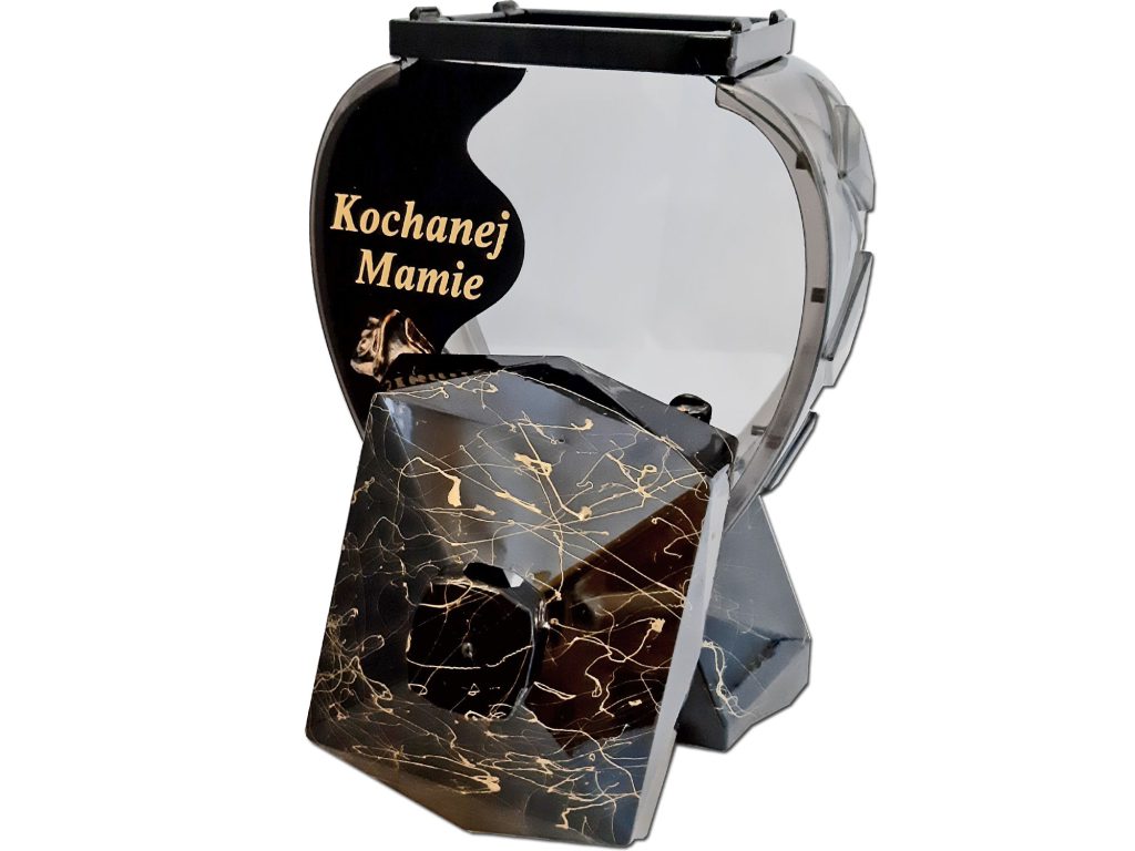 ZNICZ MAMA MAMIE SERCE MAŁE DEDYKACJA CZARNO ZŁOTY