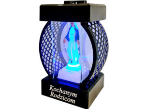 RODZICE RODZICOM SR ZNICZ LAMPION KOŁO RTN GŁADKI CZARNY+FIGURKA LED