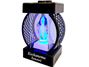 SYN SYNOWI SR ZNICZ LAMPION KOŁO RTN GŁADKI CZARNY+FIGURKA LED