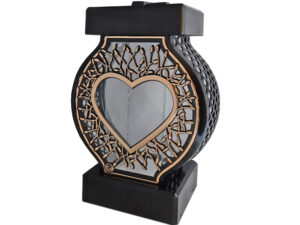 ZNICZ LAMPION NA GRÓB KOŁO DUŻE RTN RAMA SERCE ZŁOTO