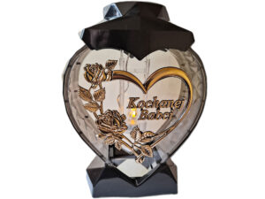 BABCIA BABCI ZNICZ LAMPION SERCE ZŁOTO NA GRÓB SOLARNY FOTOWOLTAICZNY