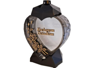 DZIADKOM DZIADKI ZNICZ ZNICZE LAMPION SERCE D CZARNY RÓŻA SENTENCJA ZŁOTO