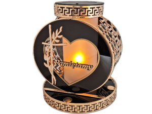 PAMIĘTAMY SOLAR FOTOWOLTAICZNY ZNICZ LAMPION VIP KOŁO ZŁ-CZARNE KRYSZTAŁKI