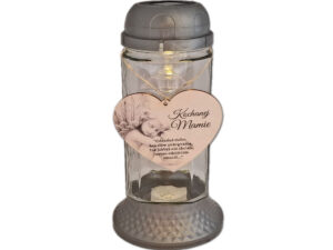 MAMA MAMIE ZNICZ LAMPION NA GRÓB SOLARNY SOLAR 6890 SREBRO