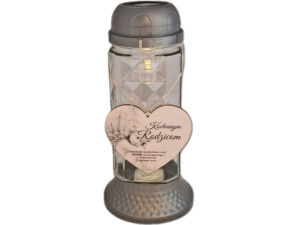 RODZICE RODZICOM ZNICZ LAMPION NA GRÓB SOLARNY SOLAR 6890 SREBRO