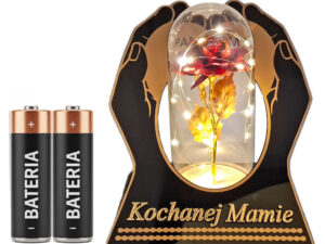 MAMA MAMIE ZNICZ LAMPION NA GRÓB SKOS DŁONIE RÓŻA CZERWONA+LEDY