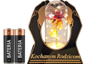 RODZICE RODZICOM ZNICZ LAMPION NA GRÓB SKOS DŁONIE RÓŻA CZERWONA+LEDY