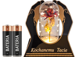 TATA TACIE ZNICZ LAMPION NA GRÓB SKOS DŁONIE RÓŻA CZERWONA+LEDY